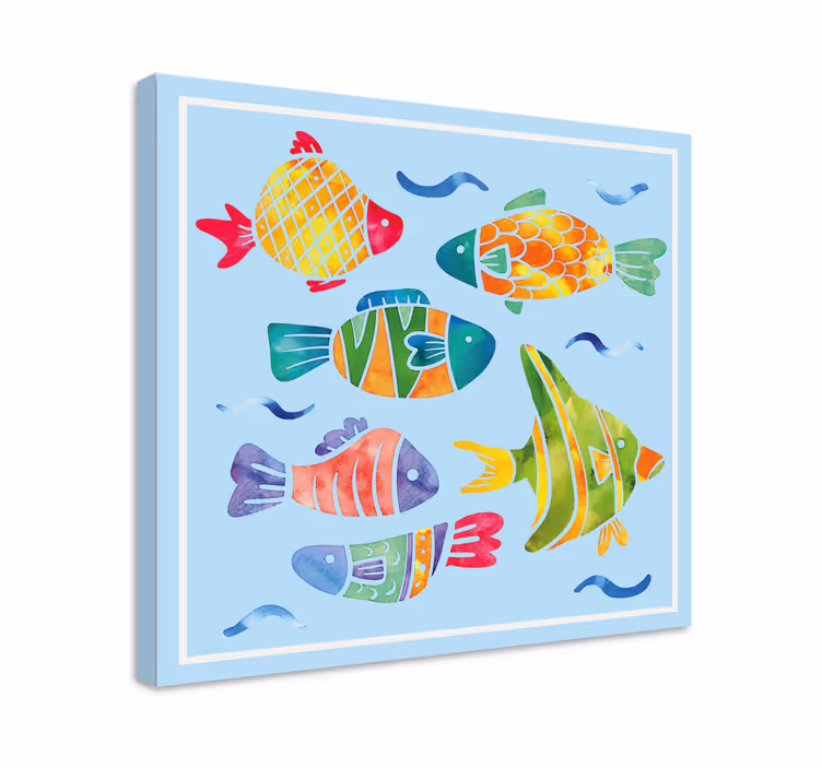 Cuadro peces vida acuática colorida - TenVinilo
