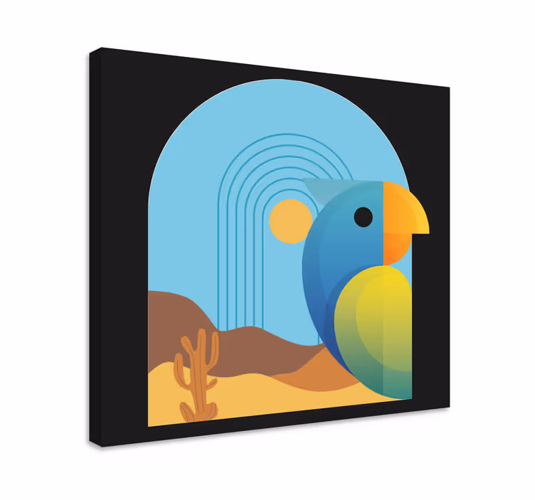 Cuadro animales retrato de loro vibrante - TenVinilo