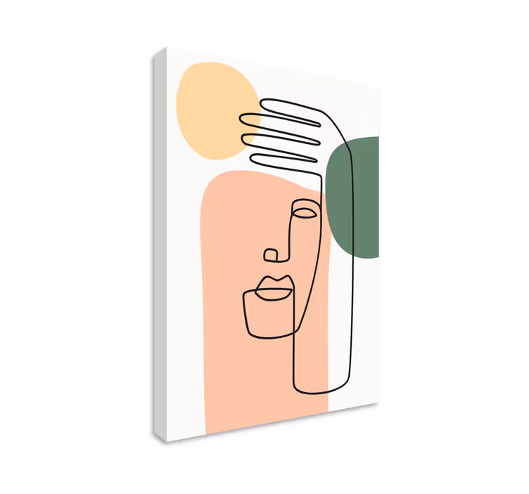 Cuadro abstracto cara de línea abstracta - TenVinilo