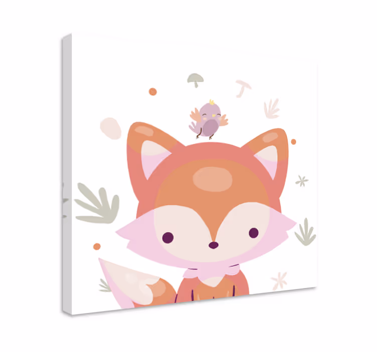 Cuadro animales diseño de zorro adorable - TenVinilo