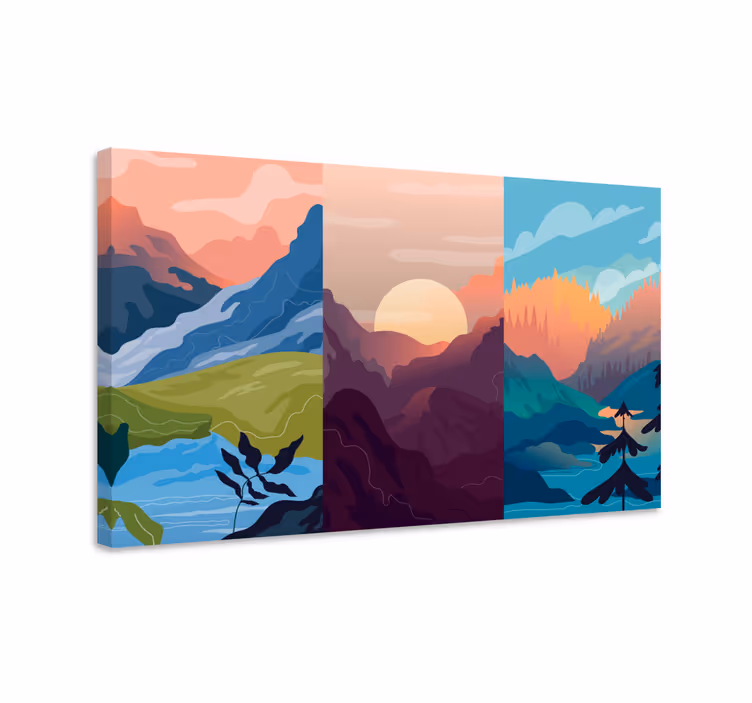 Cuadro paisajes escena del amanecer en la montaña - TenVinilo