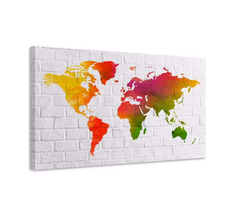 Cuadro mapamundi mapa mundial colorido - TenVinilo