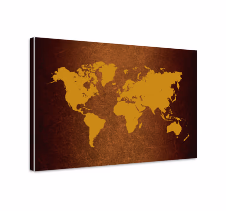 Cuadro mapamundi mapa global retro - TenVinilo