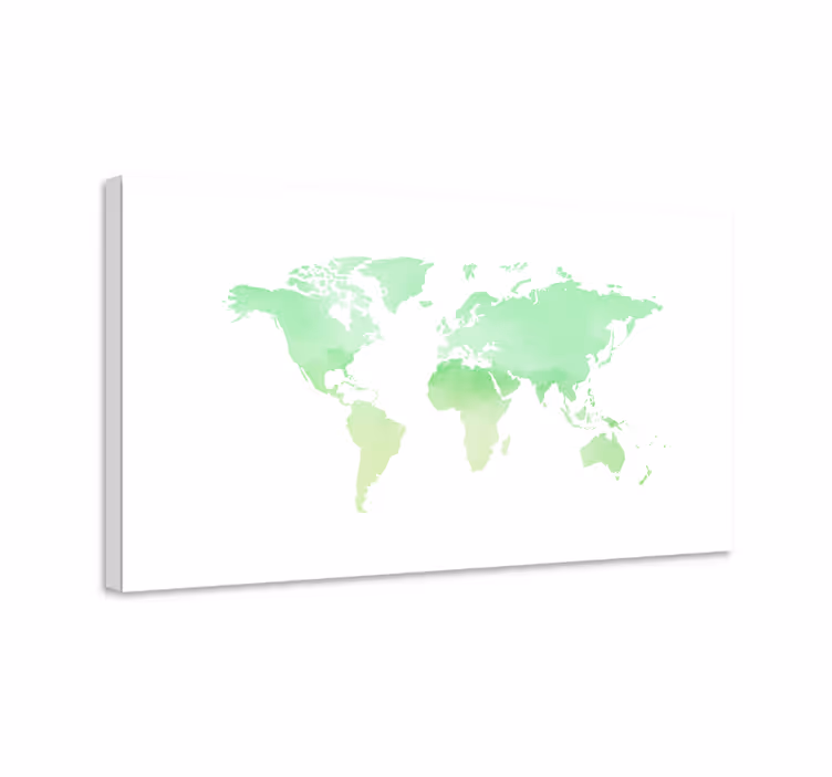 Cuadro mapamundi mapa del mundo en acuarela - TenVinilo