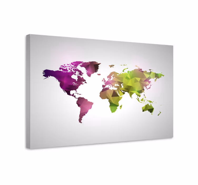 Cuadro mapamundi mapa mundial poligonal - TenVinilo