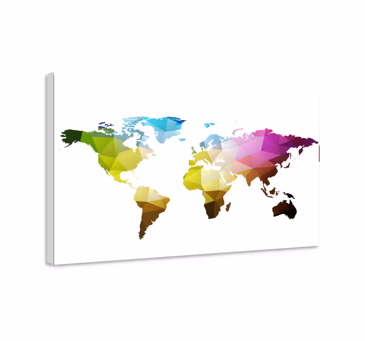 Cuadro mapamundi mapa global geométrico - TenVinilo