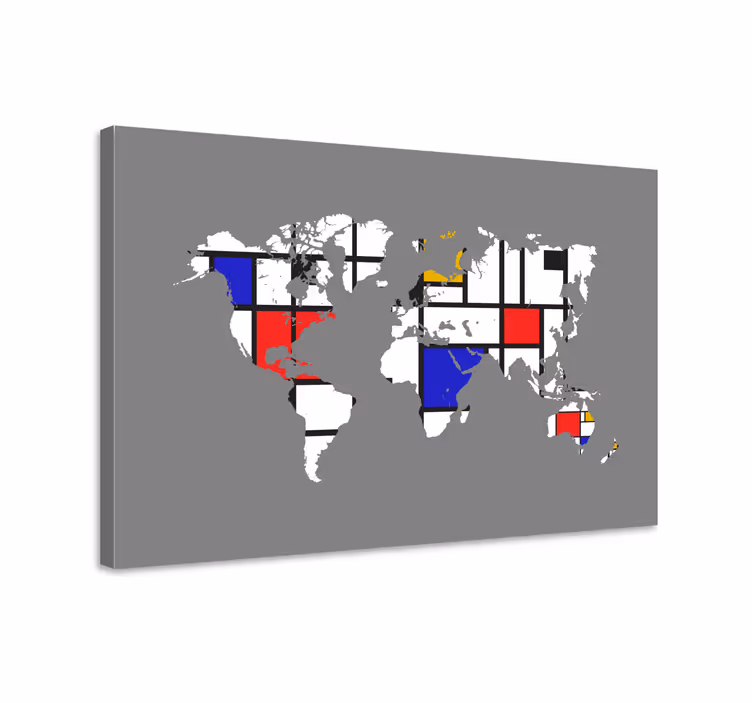 Cuadro mapamundi composición del mapa mundial - TenVinilo
