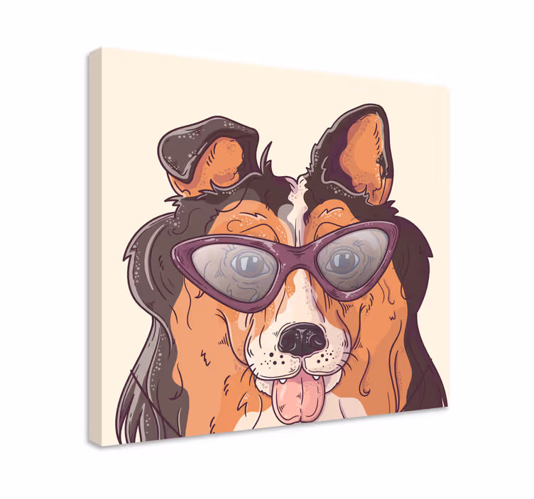 Cuadro perro perro con gafas de sol - TenVinilo