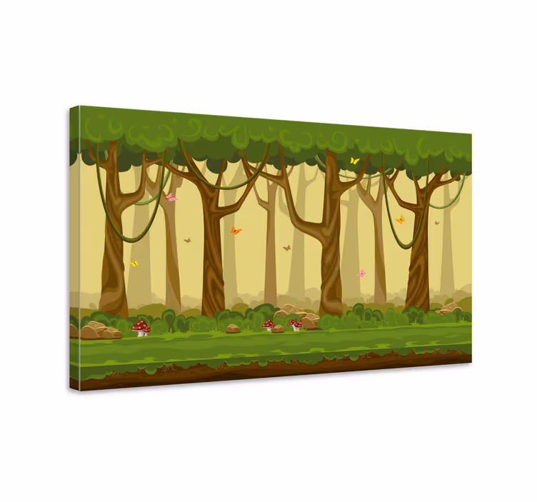 Cuadro árboles escena de bosque frondoso - TenVinilo