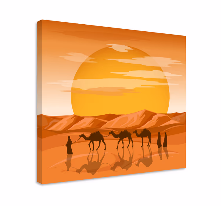 Cuadro paisajes viaje al atardecer en el desierto - TenVinilo
