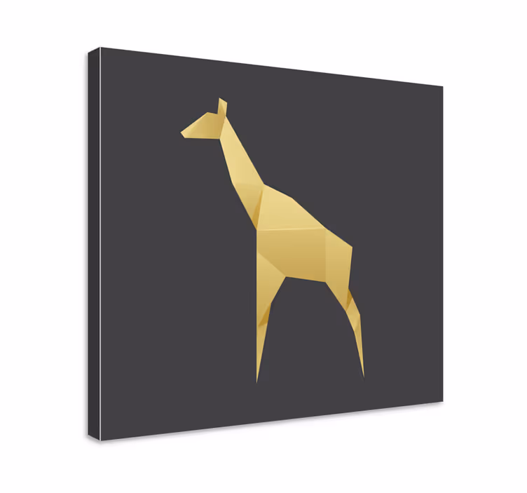 Cuadro caballos silueta elegante de jirafa - TenVinilo
