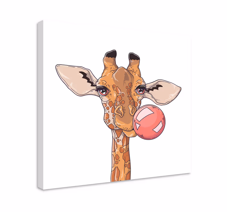 Cuadro animales jirafa con burbuja - TenVinilo