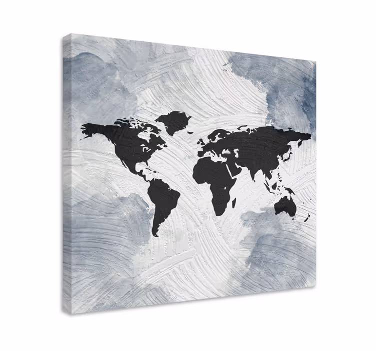 Cuadro mapamundi contorno global moderno - TenVinilo
