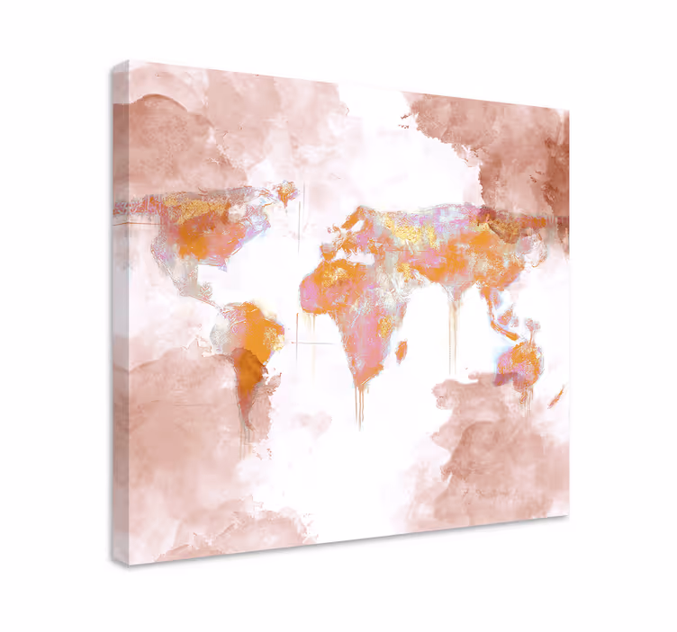 Cuadro mapamundi mapa del mundo artístico - TenVinilo