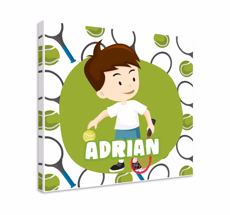 Cuadro infantil pelota de tenis personalizada para servir - TenVinilo