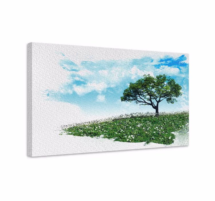 Cuadro árboles Árbol verde solitario - TenVinilo