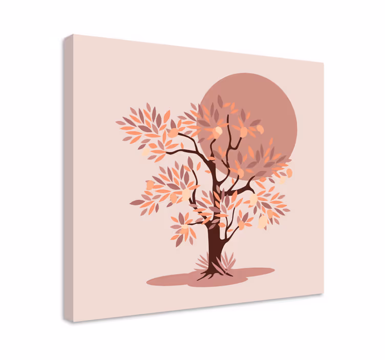 Cuadro árboles silueta de árbol en otoño - TenVinilo