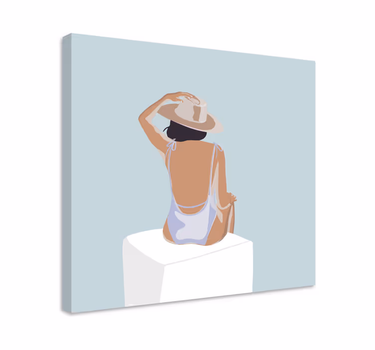 Cuadro dormitorio mujer de moda estilo minimalista - TenVinilo