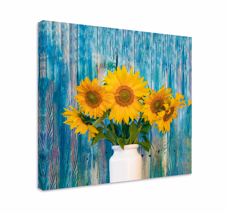 Cuadro de flores exhibición de ramo de girasoles - TenVinilo