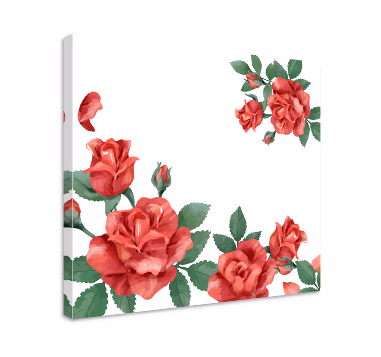Cuadro de flores rosales en flor - TenVinilo