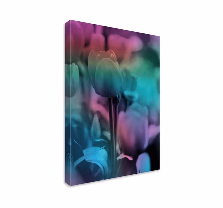 Cuadro de flores silueta floral suave - TenVinilo