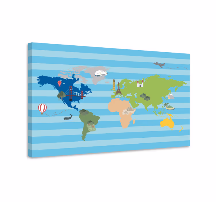 Cuadro mapamundi mapa global creativo - TenVinilo