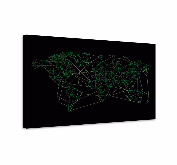 Cuadro mapamundi mapa de conectividad global - TenVinilo