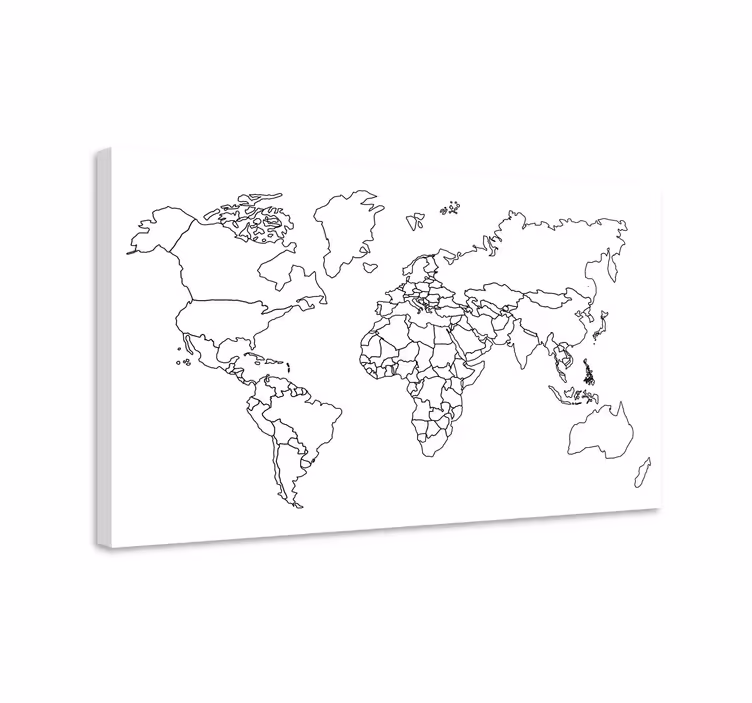 Cuadro mapamundi mapa mundi contorno - TenVinilo