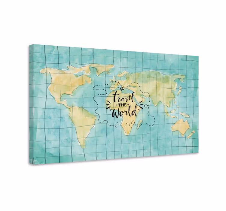 Cuadro mapamundi viaja por el mundo - TenVinilo