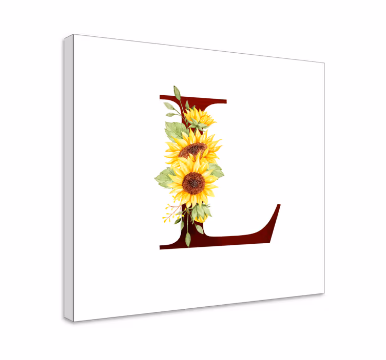 Cuadro de flores letra l de girasol - TenVinilo
