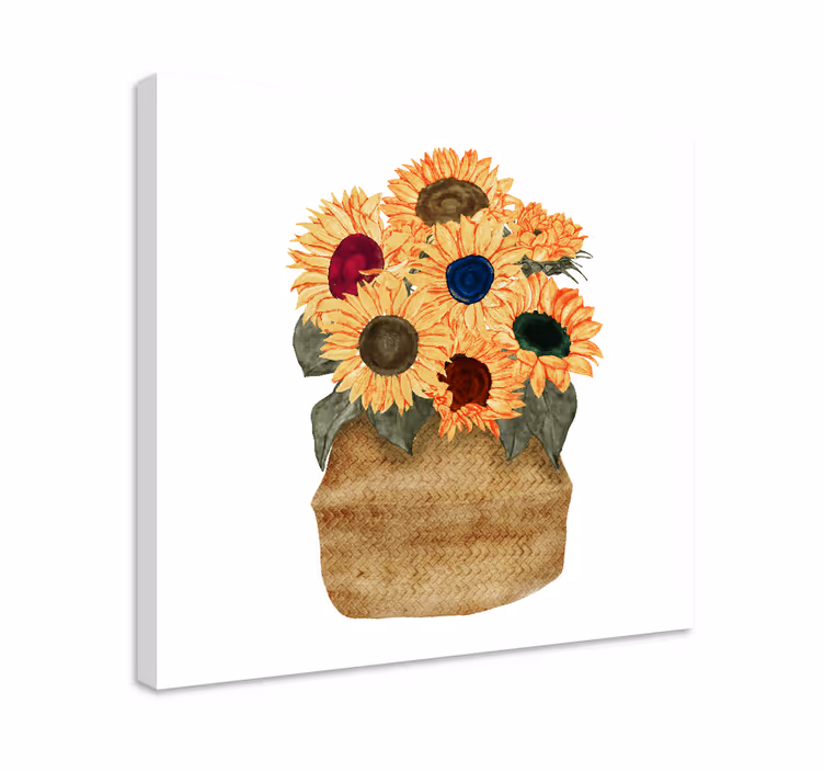 Cuadro de flores ramo de girasoles - TenVinilo