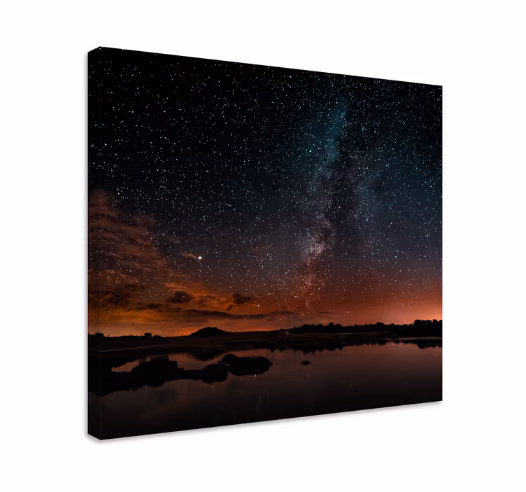Cuadro paisajes cielo nocturno estrellado - TenVinilo