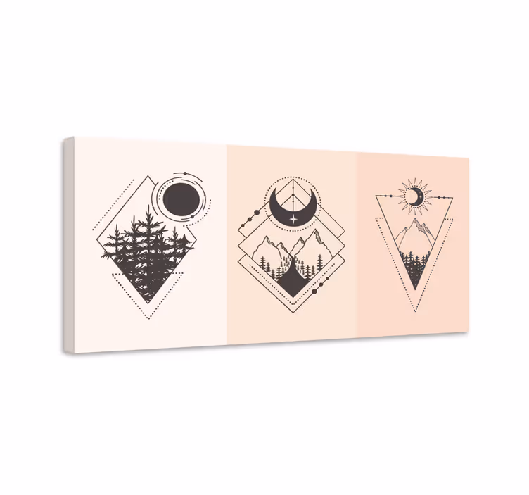 Cuadro geométrico emblema montañés - TenVinilo