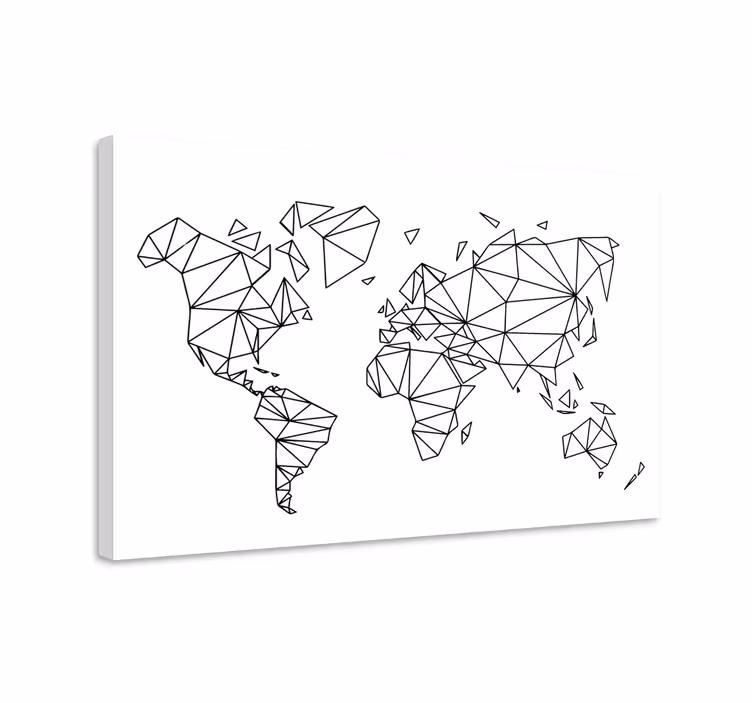 Cuadro mapamundi contorno del universo geométrico - TenVinilo