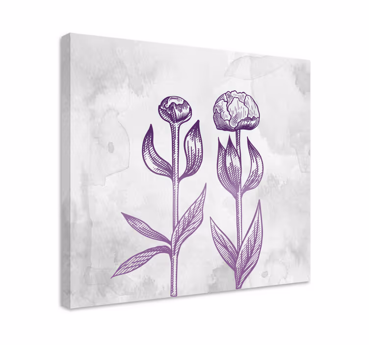 Cuadro de flores los tulipanes morados florecen - TenVinilo