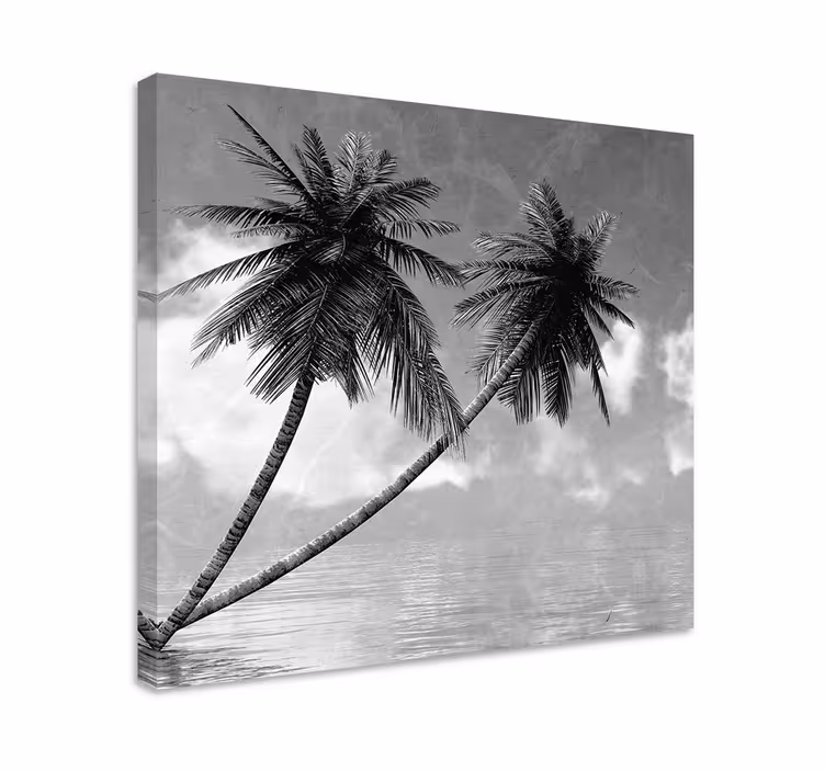 Cuadro árboles silueta elegante de palma - TenVinilo
