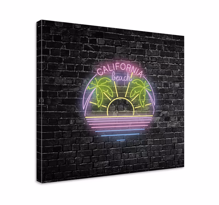 Cuadro ciudades california playa neón - TenVinilo