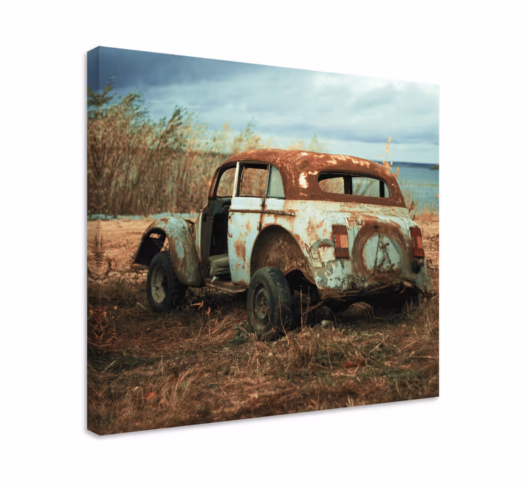 Cuadro vintage coche clásico oxidado - TenVinilo