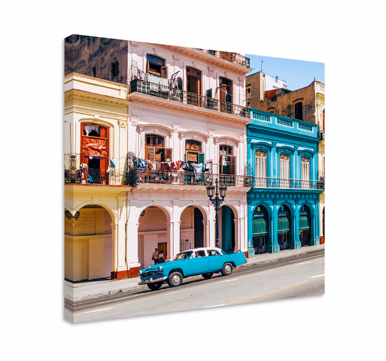 Cuadro ciudades calles coloridas de la habana - TenVinilo