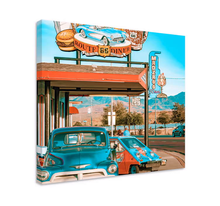 Cuadro para salón Restaurante y autos - TenVinilo