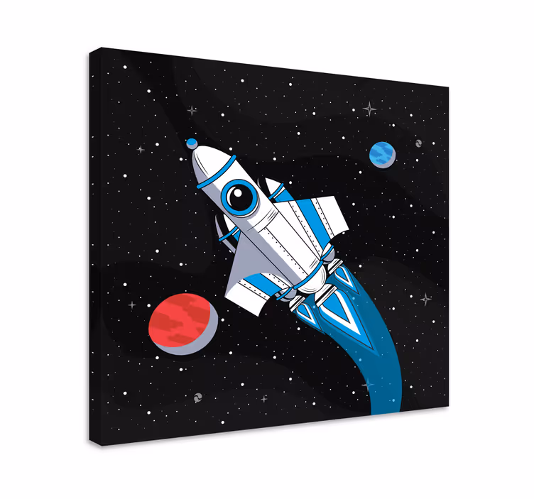 Cuadro videojuego cohete en el espacio - TenVinilo