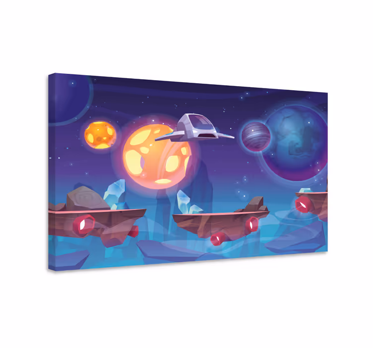 Cuadro videojuego escena de aventura espacial - TenVinilo