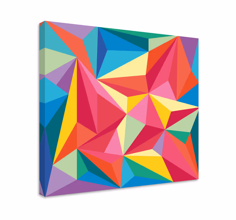 Cuadro geométrico patrón de triángulo colorido - TenVinilo