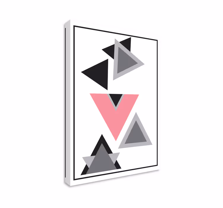 Cuadro geométrico arreglo de triángulos abstractos - TenVinilo