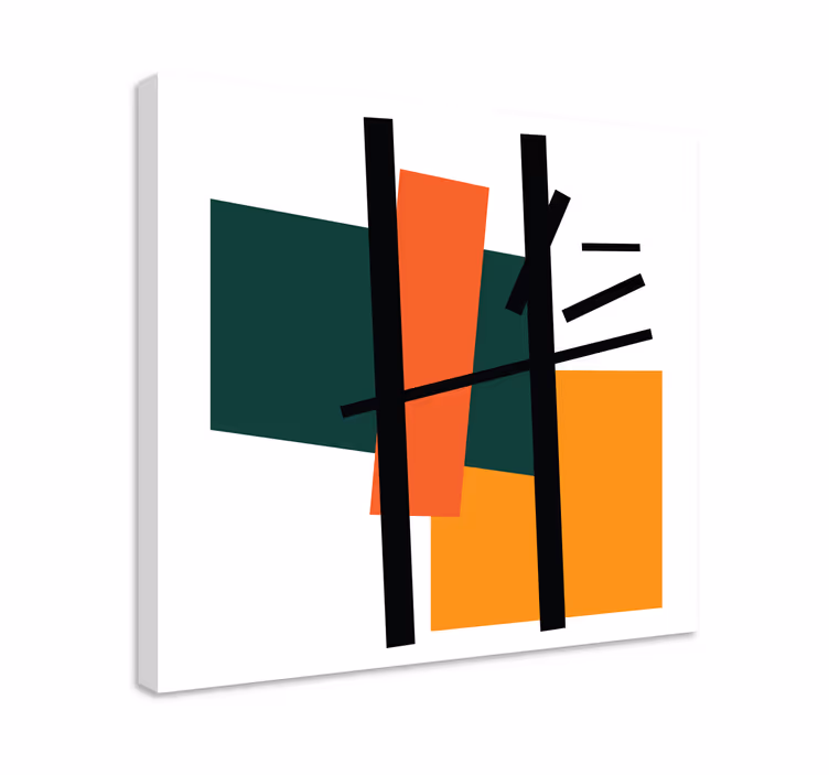 Cuadro geométrico arreglo de formas abstractas - TenVinilo