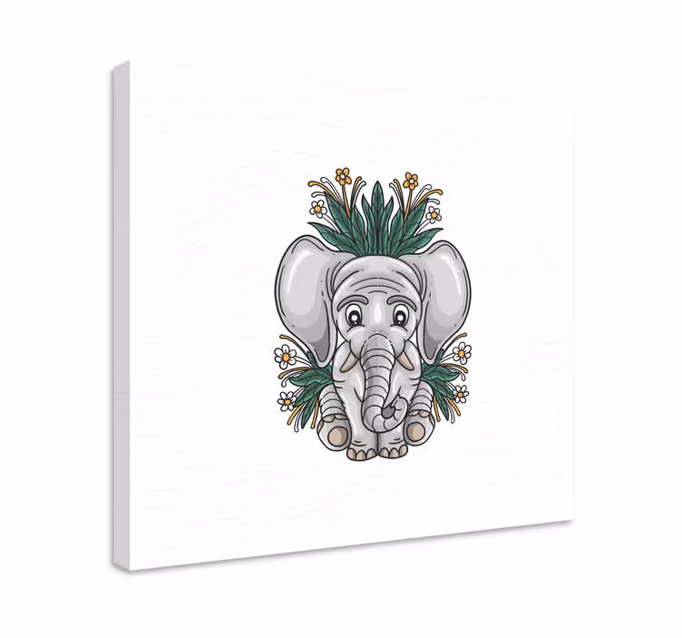 Cuadro elefante diseño de elefante juguetón - TenVinilo