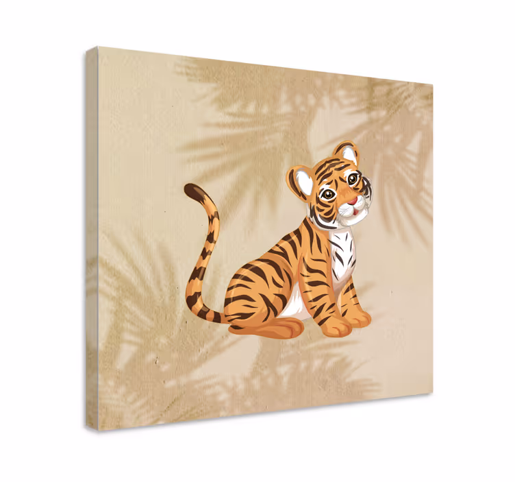 Cuadro animales ilustración de tigre lindo - TenVinilo