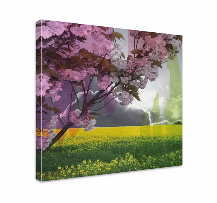Cuadro de flores escena floral en floración - TenVinilo