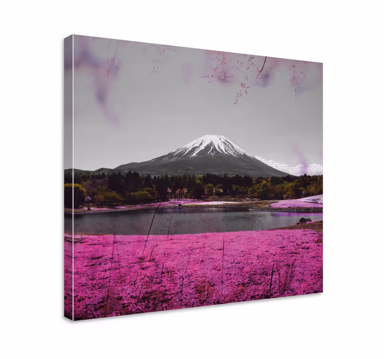Cuadro paisajes reflejo del monte fuji - TenVinilo