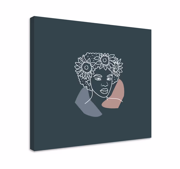 Cuadro de personas retrato botánico ornamental - TenVinilo